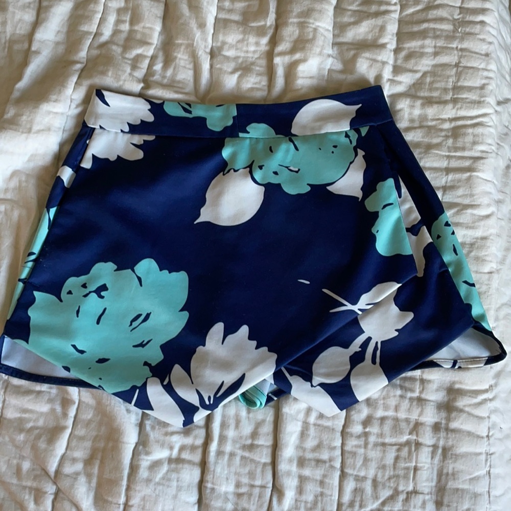 Blue floral skirt